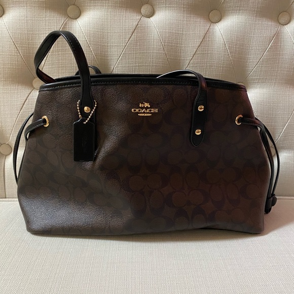 Coach Handbags - Used Brown Coach Signature Shoulder Bag